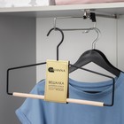 Плечики - вешалка для брюк и юбок SAVANNA Wood, 1 перекладина, 37×22×1,5 см, цвет чёрный - Фото 1