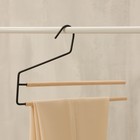 Вешалка для брюк и юбок SAVANNA Wood, 36×21.5×1.1 см, многоуровневая, чёрная - Фото 2