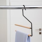 Вешалка для брюк и юбок SAVANNA Wood, 36×21.5×1.1 см, многоуровневая, чёрная - Фото 7