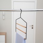 Плечики - вешалки многоуровневые для брюк и юбок SAVANNA Wood, 3 перекладины, 37×32×1.1 см, чёрные - Фото 8