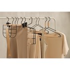 Плечики - вешалки многоуровневые для брюк и юбок SAVANNA Wood, 3 перекладины, 37×32×1.1 см, чёрные - Фото 6