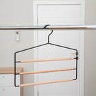 Плечики - вешалки многоуровневые для брюк и юбок SAVANNA Wood, 3 перекладины, 37×32×1.1 см, чёрные - Фото 10