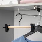 Плечики для брюк и юбок SAVANNA Wood, 28×11.5×2.8 см, чёрные - Фото 5