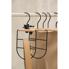 Вешалка органайзер для ремней и шарфов многоуровневая SAVANNA Wood, 11,3×24×1,1 см, цвет чёрный - Фото 5