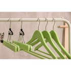 Вешалка для брюк и юбок деревянная с зажимами SAVANNA «Тэри», 28×11,5×2,8 см, цвет зелёный - Фото 6