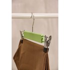 Вешалка деревянная для брюк и юбок с зажимами SAVANNA «Тэри», 28×11,5×2,8 см, цвет зелёный - Фото 2