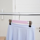 Вешалка деревянная для брюк и юбок с зажимами SAVANNA «Тэри», 28×11,5×2,8 см, цвет сиреневый - Фото 4