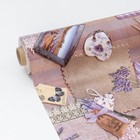 Клеёнка на стол на тканевой основе Доляна «Лаванда», рулон 20 метров, ширина 137 см, общая толщина 0,22 мм, цвет коричневый - фото 33477472