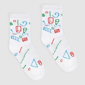 Носки женские MINAKU «Геометрия», цвет белый, размер 38-39 (25 см)