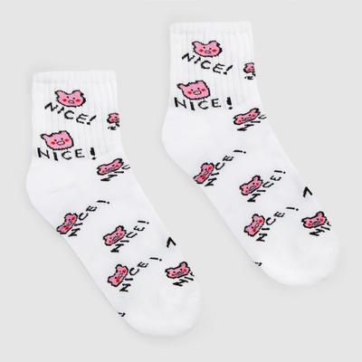 Носки женские MINAKU «Nice», цвет белый, размер 38-39 (25 см)