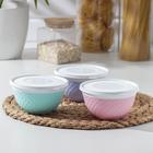 Миска с крышкой, 500 мл, 13,5×7,5 см, цвет МИКС - фото 24453508