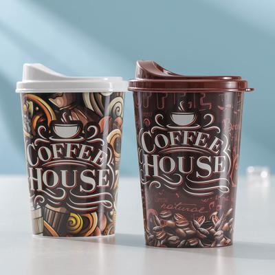 Стакан с крышкой пластиковый, 500 мл