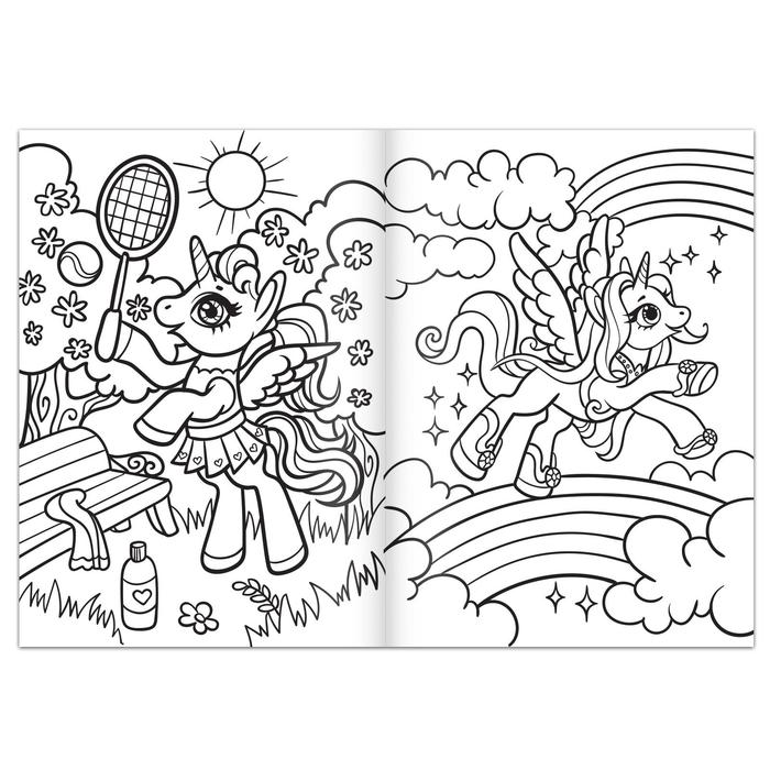 Раскраска «Волшебный мир пони», 68 стр., формат А4 - фото 1880781160