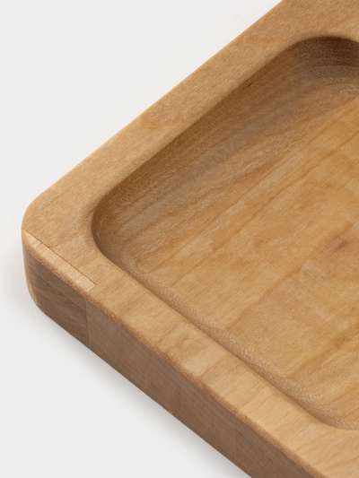 Менажница деревянная прямоугольная Доляна, 18×10 см, 2 секции, берёза, пропитана маслом