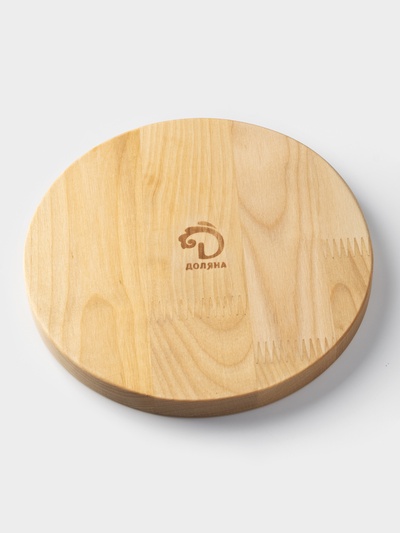 Менажница деревянная круглая Доляна «Генуя», d=20 см, 2 секции, берёза, пропитана маслом