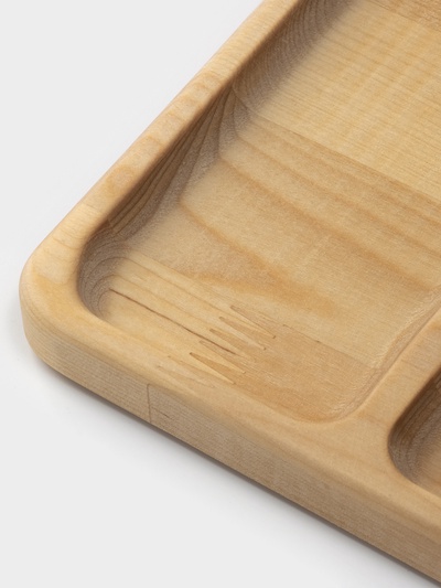 Менажница деревянная Доляна «Мачерата», 18×18×1,8 см, 3 секции, берёза, пропитана маслом