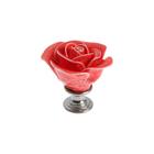 Ручка кнопка, “Роза” керамическая, цвет караловый, основание цинк - фото 9403008