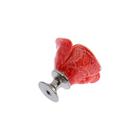 Ручка кнопка, «Роза» керамическая, караловая, основание цинк (комплект 3 шт) - фото 35827276