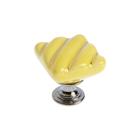 Ручка кнопка, керамическая, жёлтая - Фото 1