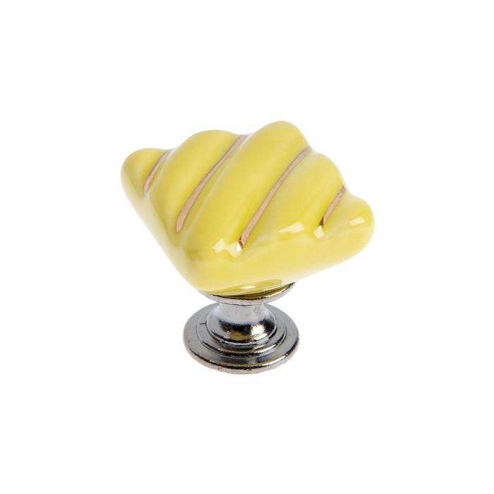 Ручка кнопка, керамическая, жёлтая - Фото 1