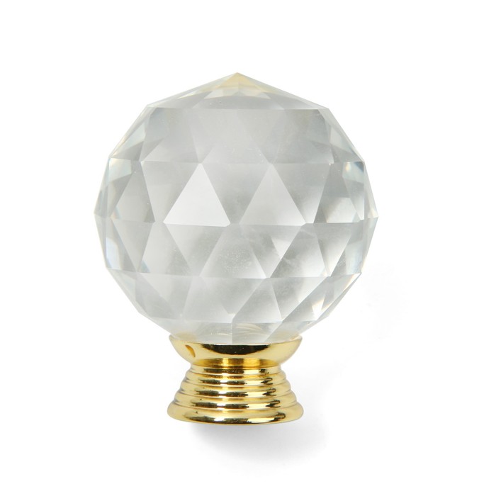 Ручка-кнопка CAPPIO "Алмаз", стеклянная, d=40 мм - фото 18545454