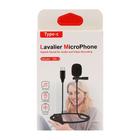 Петличный микрофон G-104, 20-15000 Гц, -34 дБ, 2.2 кОм, Type-C, 1.5 м, черный - фото 51453720