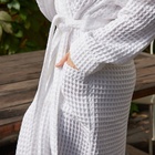 Халат вафельный женский удлинённый Этель «Boho» размер 42-44, цвет белый, 100% хлопок, 290 г/м² - Фото 3