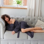 Халат вафельный женский удлинённый Этель «Boho» размер 42-44, цвет тёмно-серый, 100% хлопок, 290 г/м² - Фото 5