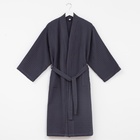 Халат вафельный женский удлинённый Этель «Boho» размер 42-44, цвет тёмно-серый, 100% хлопок, 290 г/м² - Фото 1