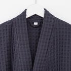 Халат вафельный женский удлинённый Этель «Boho» размер 42-44, цвет тёмно-серый, 100% хлопок, 290 г/м² - Фото 8