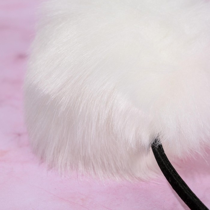 Ободок для волос с пушистыми ушками «Мишка», белый - фото 1908762148