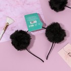 Ободок для волос с пушистыми ушками «Мишка», чёрный 7023887