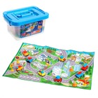 УЦЕНКА (Сломан контейнер) Набор инерционных машин «Город», коврик и дорожные знаки - Фото 1