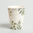 Набор бумажной посуды "Природа", 6 тарелок, 6 стаканов, 1 гирлянда - фото 24646750