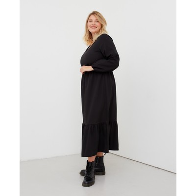 Платье миди женское MIST plus-size, размер 54, чёрное