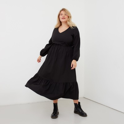 Платье миди женское MIST plus-size, размер 54, чёрное