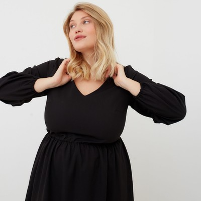 Платье миди женское MIST plus-size, размер 54, чёрное
