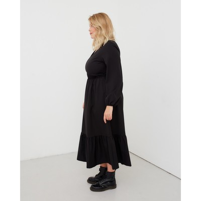 Платье миди женское MIST plus-size, размер 54, чёрное