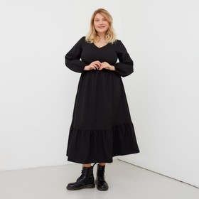 Платье женское миди MIST plus-size, р.60, черный