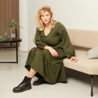 Платье женское миди MIST plus-size, р.52, хаки - Фото 3