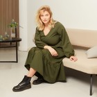 Платье женское миди MIST plus-size, р.54, хаки 7338211 - фото 13990943