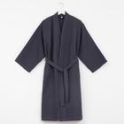 Халат вафельный женский удлинённый «Этель» Boho, размер 50-52, тёмно-серый, хлопок, 290 г/м² - Фото 2