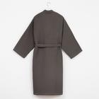 Халат вафельный женский удлинённый «Этель» Boho, размер 54-56, светло-серый, хлопок, 290 г/м² - Фото 3