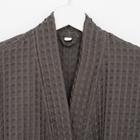 Халат вафельный женский удлинённый «Этель» Boho, размер 54-56, светло-серый, хлопок, 290 г/м² - Фото 4