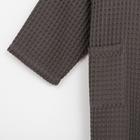 Халат вафельный женский удлинённый «Этель» Boho, размер 54-56, светло-серый, хлопок, 290 г/м² - Фото 5