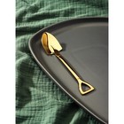 Ложка десертная из нержавеющей стали Magistro «Лопата», длина 15,5 см, форма овальная, цвет золотой - Фото 1