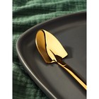 Ложка десертная из нержавеющей стали Magistro «Лопата», длина 15,5 см, форма овальная, цвет золотой - Фото 2