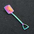 Ложка десертная из нержавеющей стали Magistro «Лопата», длина 15,5 см, форма прямоугольная, цвет хамелеон - Фото 1