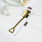 Ложка десертная Magistro «Лопата», длина 15.5 см, прямоугольная, нержавеющая сталь, золотистая - Фото 3