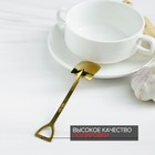 Ложка десертная Magistro «Лопата», длина 15.5 см, прямоугольная, нержавеющая сталь, золотистая - Фото 4